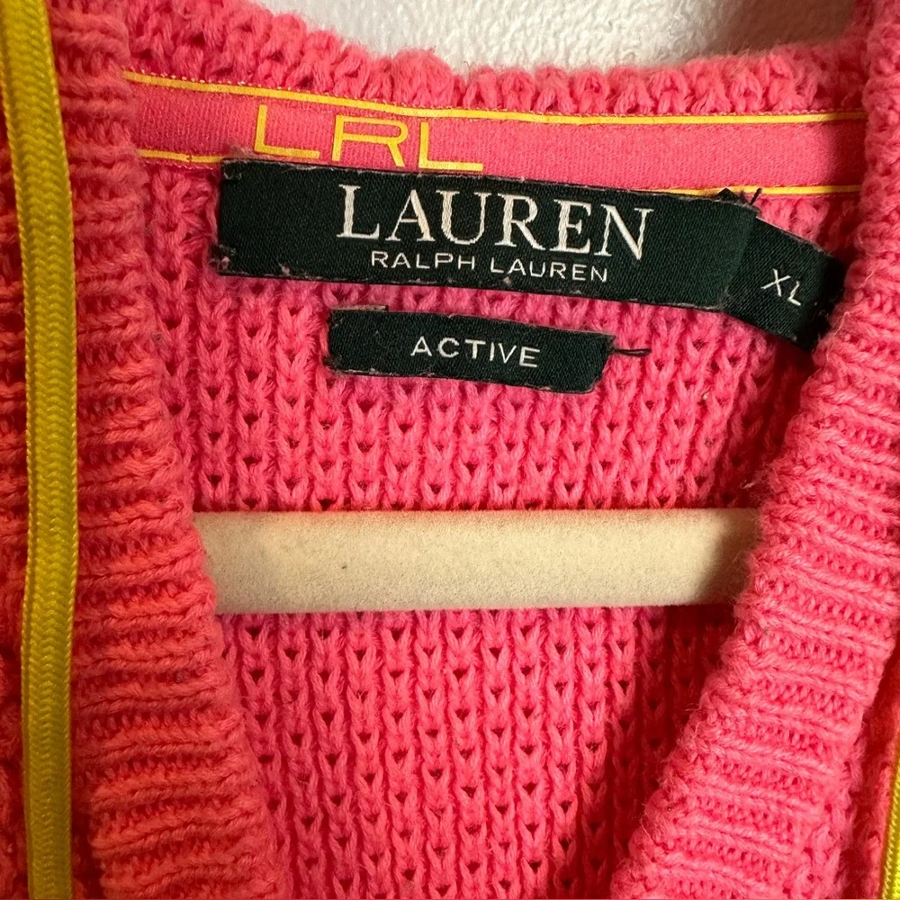 Ralph Lauren‎ Active Waffle Knit Cotton Hoodie with Front Pocket XL